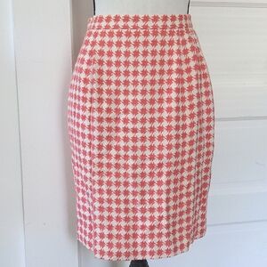 Retro Pink Houndstooth Skirt, Size 6 (small)
